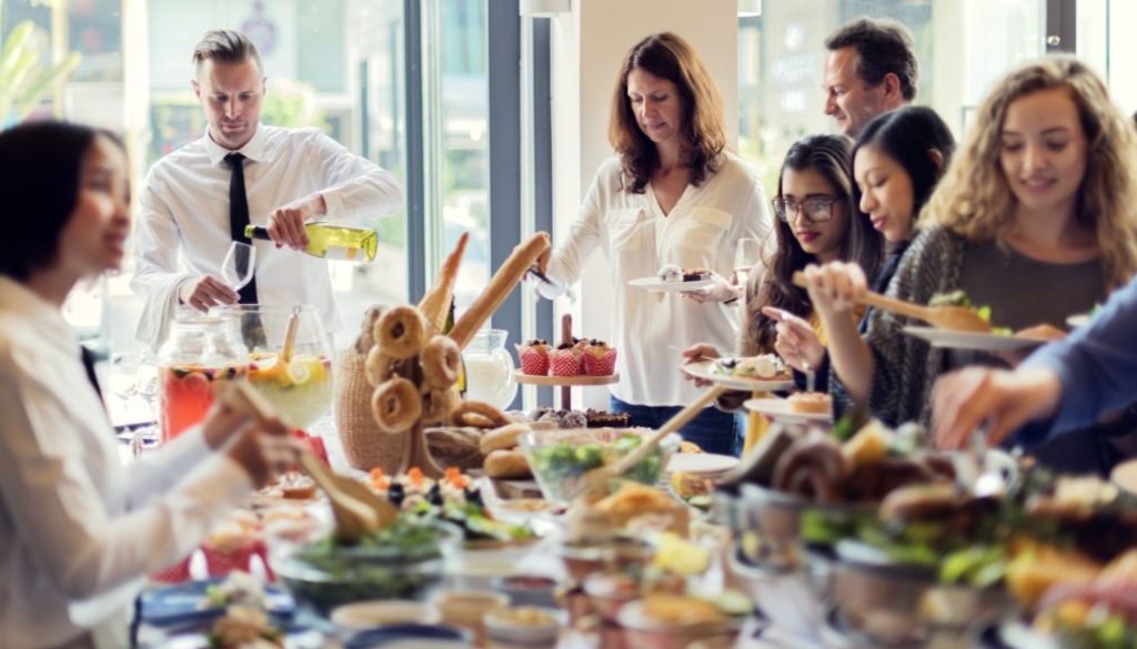 Diversity People Enjoy Buffet Party Concept